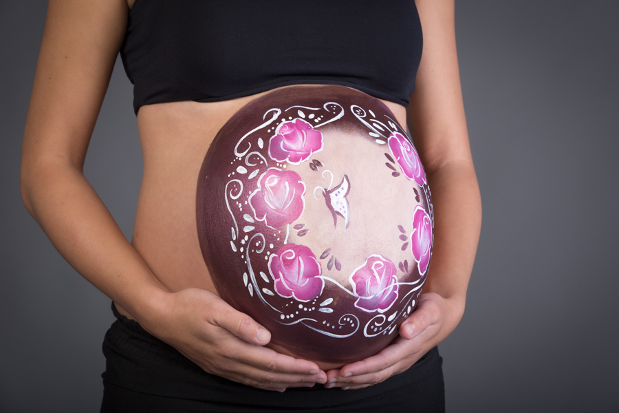 fotografía de bellypainting en estudio